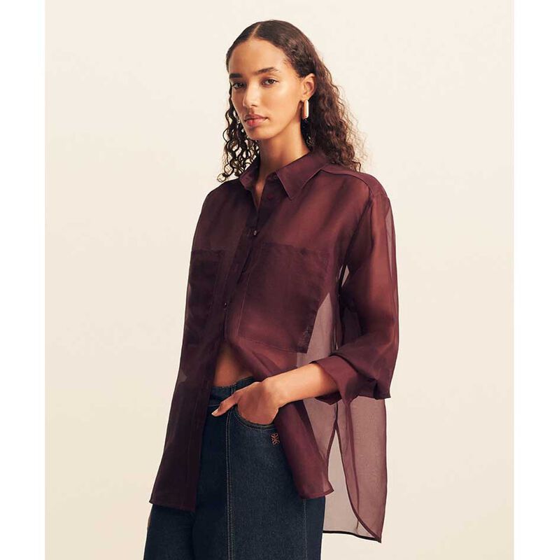 Shona Joy Tibby Silk Organza Shirt image number 2